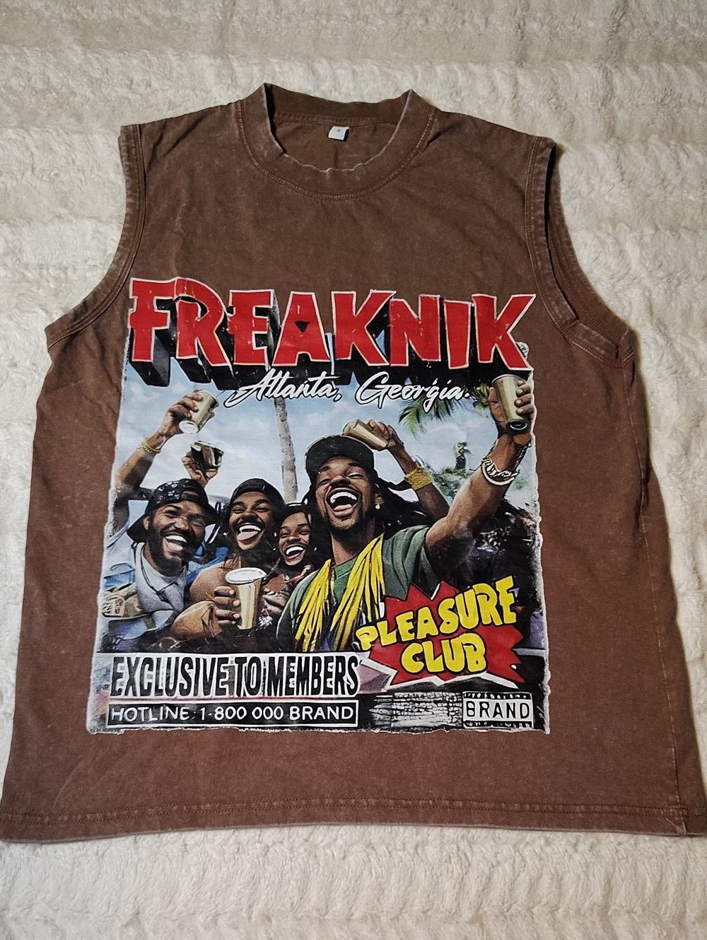Freaknik Atlanta Georgia Brown Graphic Sleeveless Tee